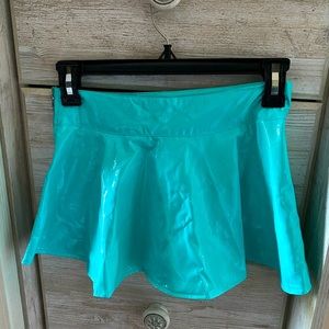 It's My World Vinyl Skater Skirt- Blue